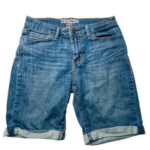 Denizen Levi's Shorts Womens Size 4 Medium Wash Bermuda Cuffed Stretch Denim